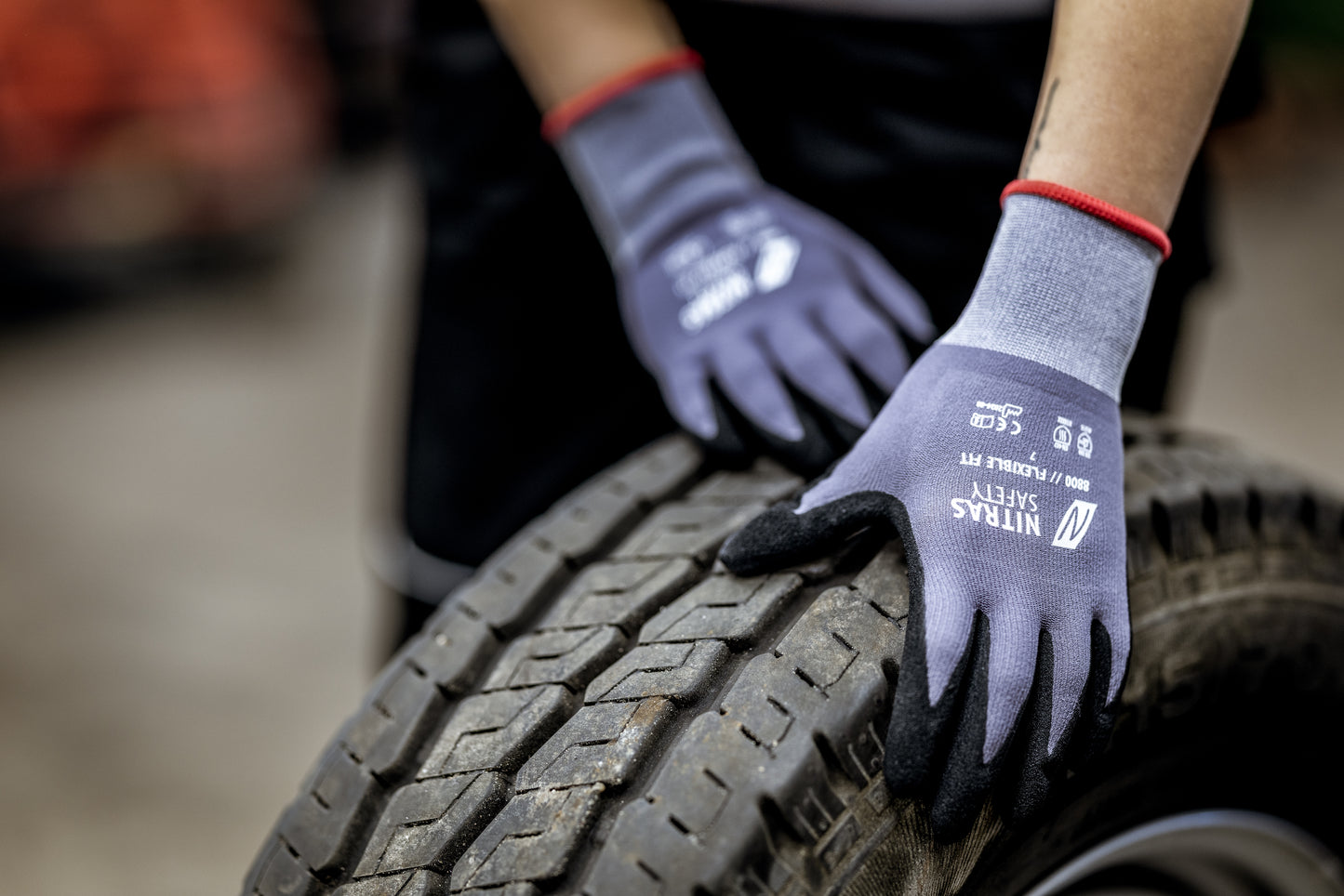 Montagehandschuhe Nitras 8800 FLEXIBLE FIT schwarz/grau (Gr.7-11)