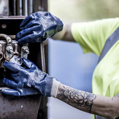 Nitrilhandschuhe mit Vollbeschichtung Nitras 03420 blau (Gr.8-11)
