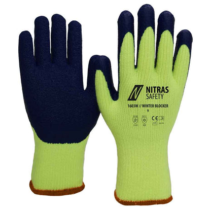 Winterhandschuhe Nitras 1603W WINTER BLOCKER neongelb/blau (Gr.7-11)