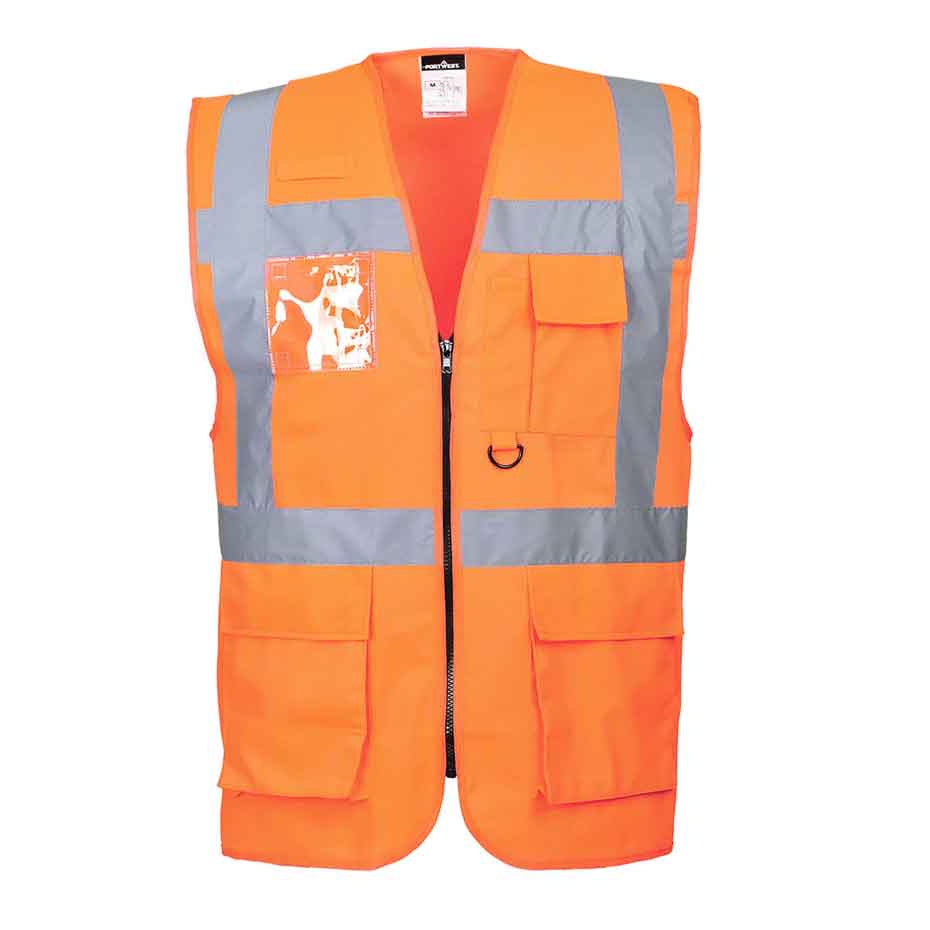 Warnweste mit Reißverschluss Berlin Executiv S476 Portwest gelb/orange (Gr.XS-7XL)