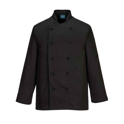 Kochjacke Somerset C834 Portwest schwarz/weiß (Gr.XS–XXXL)