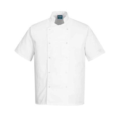 Kochjacke Cumbria C733 Portwest schwarz/weiß (Gr.XS–4XL)