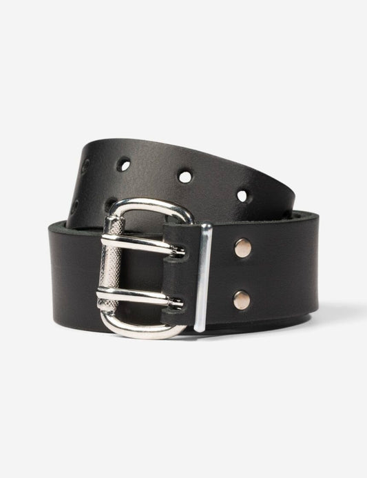 FHB Ledergürtel Doppeldorn 85001 CARSTEN schwarz (70 cm-140 cm)