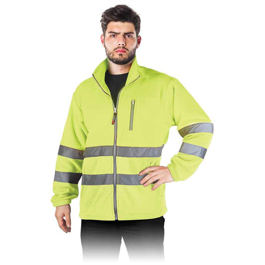 Fleecejacke mit Reflexstreifen POLSTRIP gelb (Gr. S–3XL)