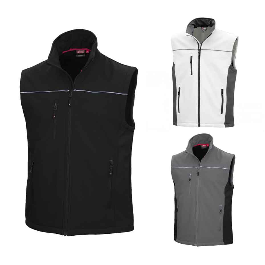 Softshellweste Nitras Motion Tex Light 310g/m² schwarz, grau, weiß (Gr.XS-5XL)