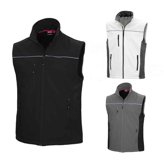 Softshellweste Nitras Motion Tex Light 310g/m² schwarz, grau, weiß (Gr.XS-5XL)