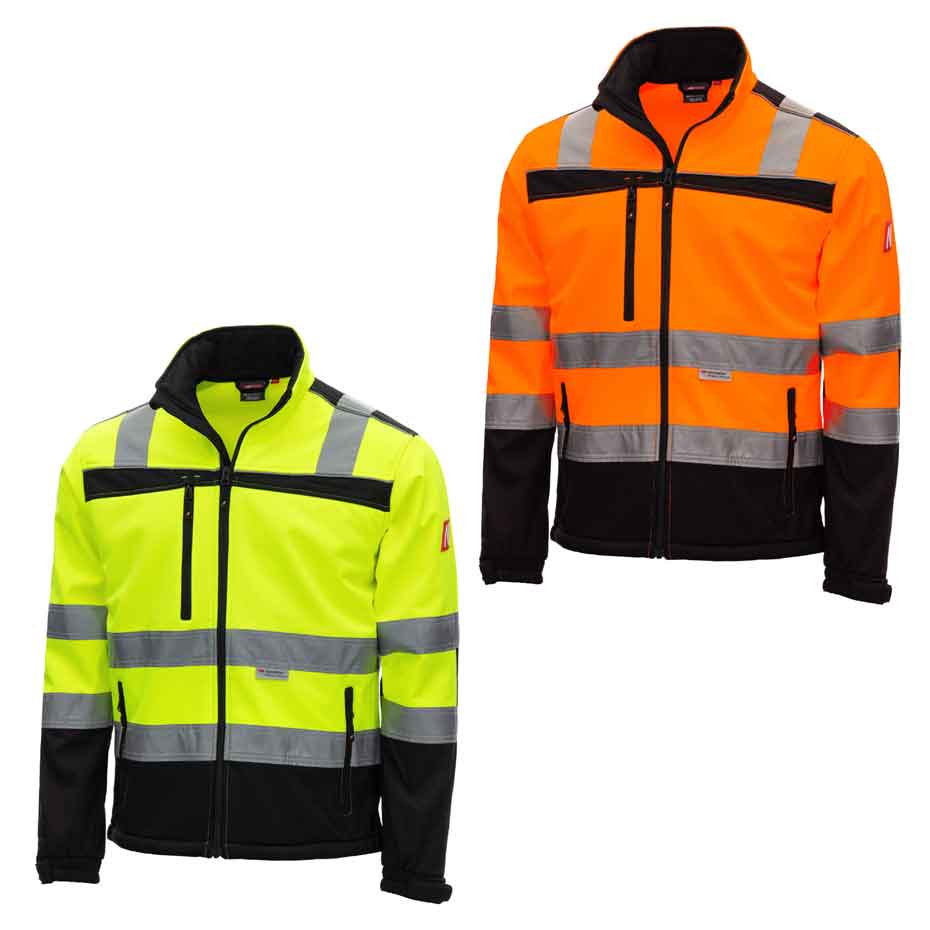 Warnschutz Softshelljacke NITRAS 7170/7171 MOTION TEX VIZ gelb/orange (Gr.S-5XL)
