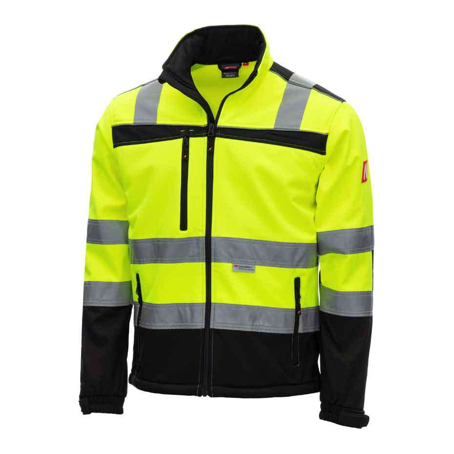 Warnschutz Softshelljacke NITRAS 7170/7171 MOTION TEX VIZ gelb/orange (Gr.S-5XL)