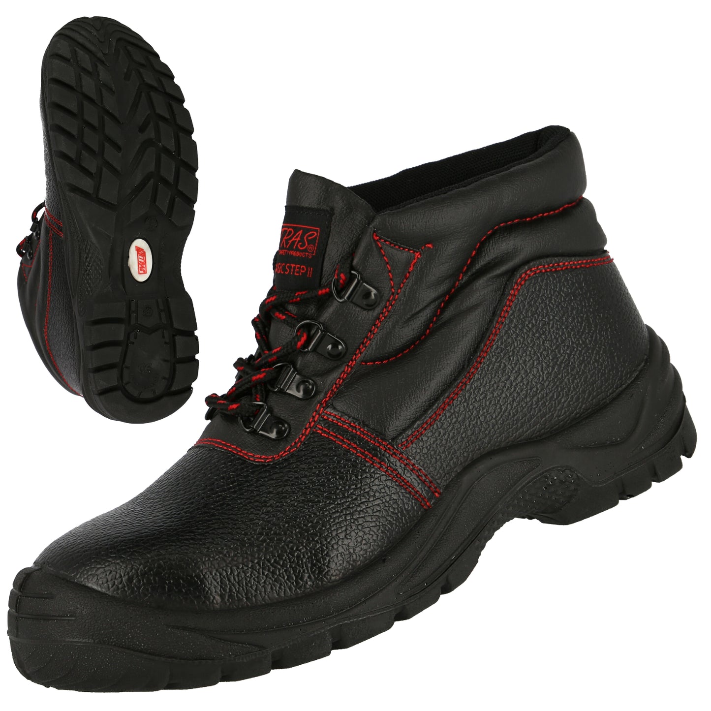 Sicherheitsstiefel S3 NITRAS 7206 BASIC STEP MID schwarz/rot (Gr.40-47)