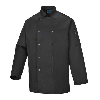 Kochjacke Suffolk C833 Portwest schwarz/weiß (Gr.XS-XXXL)