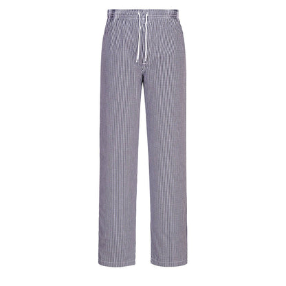 Kochhose mit Kordelzug C079 Portwest kariert blau/weiß (Gr.XS–4XL)