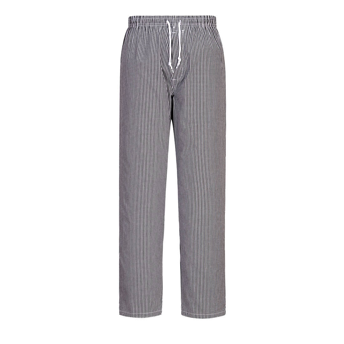 Kochhose mit Kordelzug C079 Portwest kariert schwarz/weiß (Gr.XS–4XL)