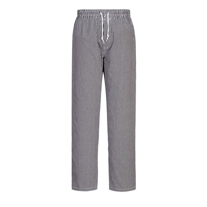 Kochhose mit Kordelzug C079 Portwest kariert schwarz/weiß (Gr.XS–4XL)