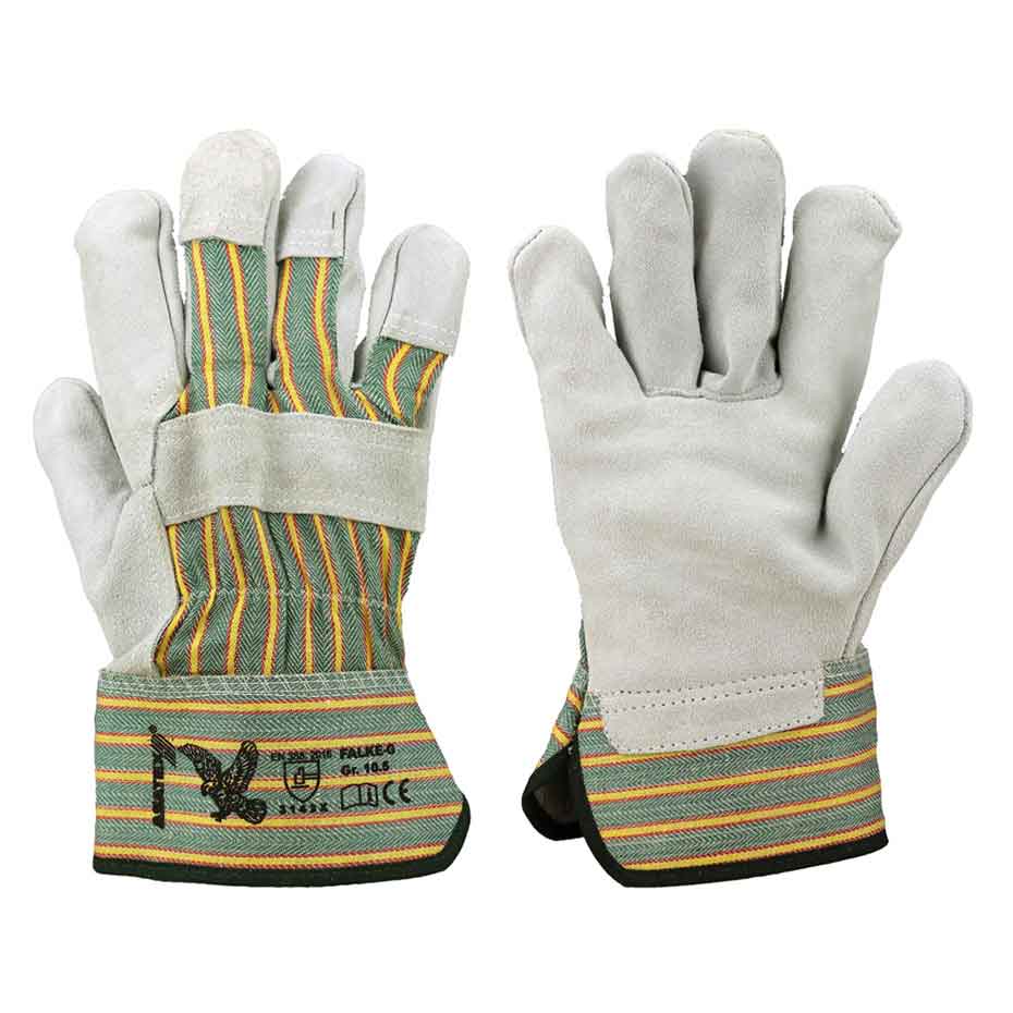 Rindspaltleder-Handschuhe Asatex FALKE G grün (Gr. 10,5)