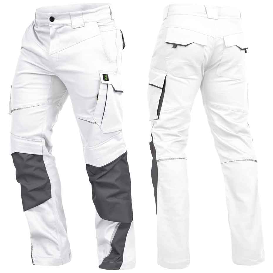 Leibwächter Herren Bundhose FLEXH24 Flex Line weiß/grau (Gr.46-60)