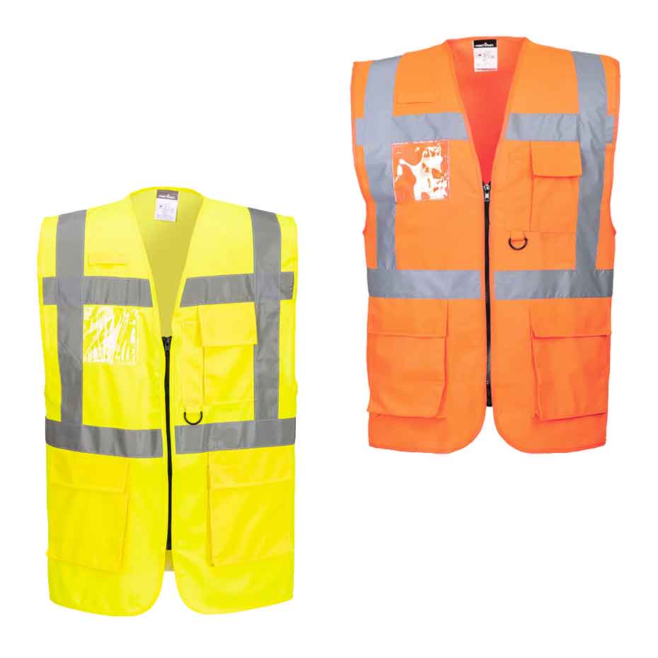 Warnweste mit Reißverschluss Berlin Executiv S476 Portwest gelb/orange (Gr.XS-7XL)