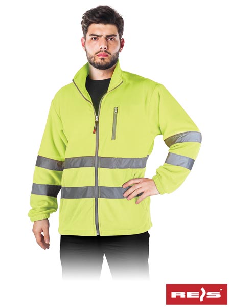 Fleecejacke mit Reflexstreifen POLSTRIP gelb (Gr. S–3XL)