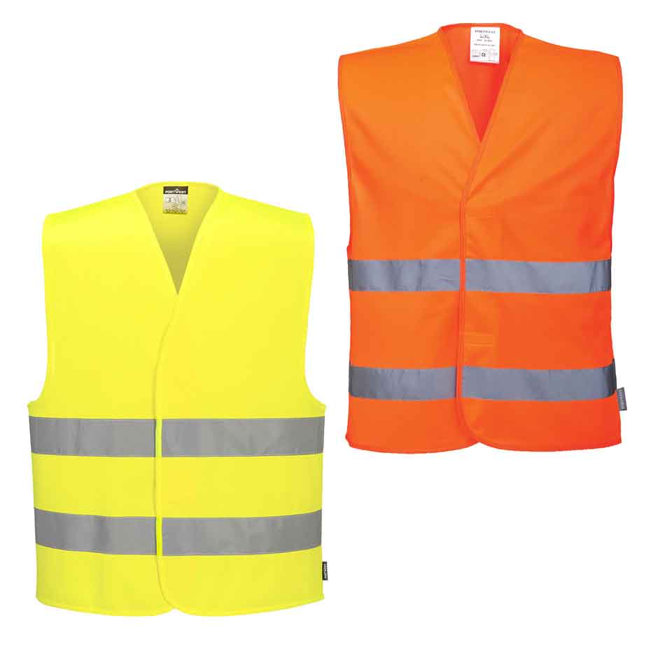 Warnschutzweste mit zwei Reflexstreifen C474 Portwest gelb/orange (Gr.S-5XL)