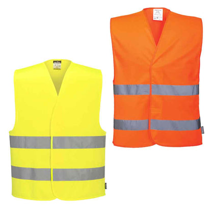 Warnschutzweste mit zwei Reflexstreifen C474 Portwest gelb/orange (Gr.S-5XL)