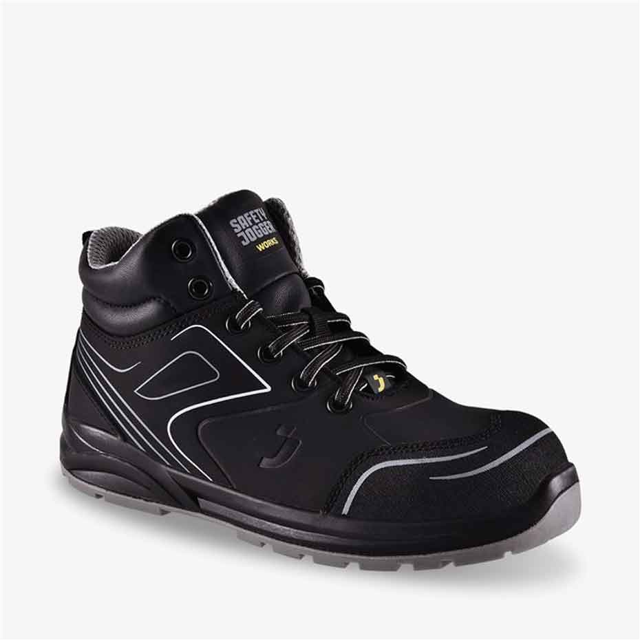 Sportlicher mittelhoher ESD Sicherheitsschuh CADOR S3 MID schwarz (Gr.35-50)