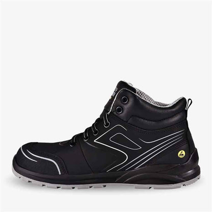 Sportlicher mittelhoher ESD Sicherheitsschuh CADOR S3 MID schwarz (Gr.35-50)
