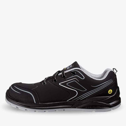 Sportlicher halber ESD Sicherheitsschuh CADOR S3 LOW schwarz (Gr.40-47)