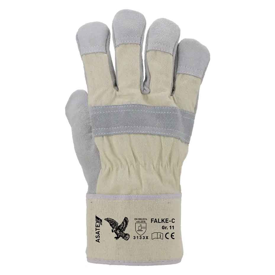 Rindspaltlederhandschuhe Asatex FALKE C natur (Gr. 11)