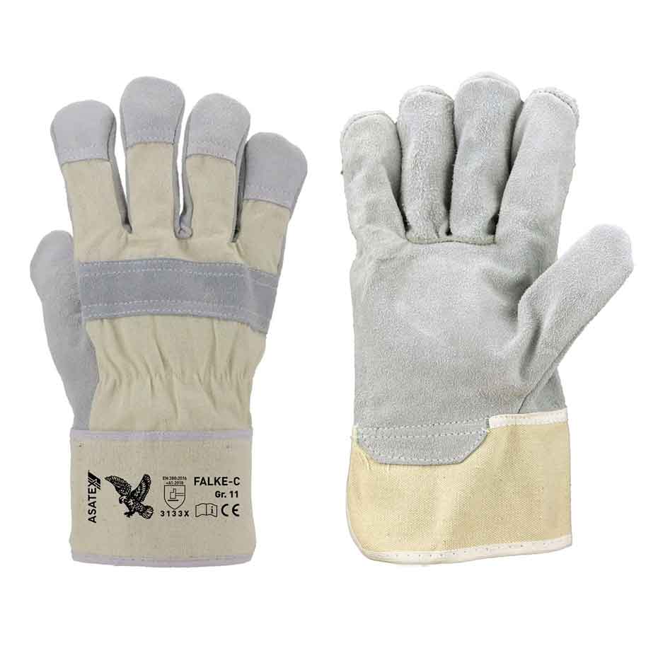 Rindspaltlederhandschuhe Asatex FALKE C natur (Gr. 11)