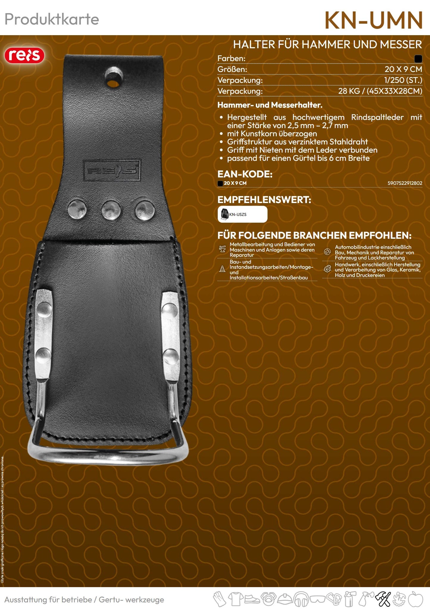 Hammerhalter mit Messertasche schwarz