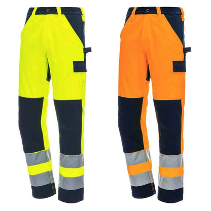 Warnschutz-Arbeitshose NITRAS 7571 gelb/marine, orange/marine (Gr.46-60)