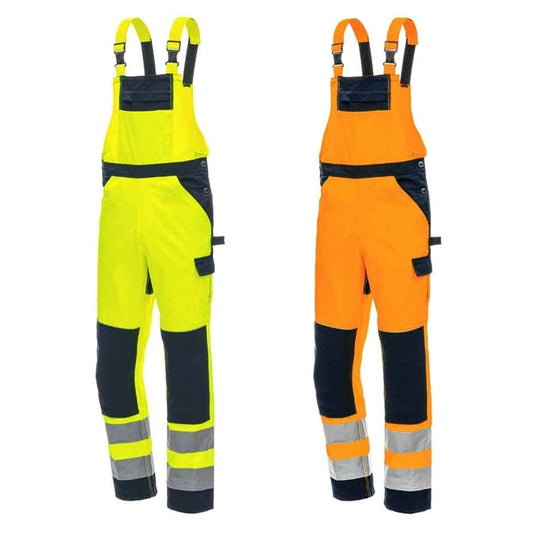 Warnschutz-Latzhose NITRAS 7572 gelb/marine, orange/marine (Gr.46-60)