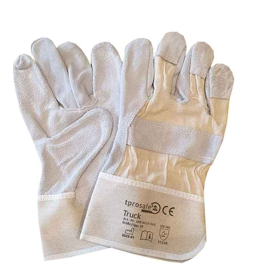 Rindspaltleder-Handschuhe TRUCK grau (Gr.10)